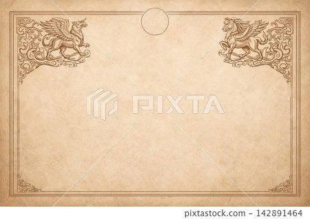 Certificate dan grade diplom karate. Old vintage paper with frame texture background art design.. Certificate dan grade diplom karate. Old vintage paper with frame texture background art design.. 142891464