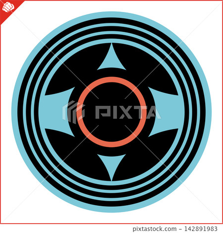 Martial art colored simbol design. Karate emblem. Martial art colored simbol design. Karate emblem. 142891983