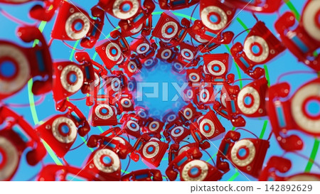 Flythrough Of Retro Mobile Phones Arranged In A Circular Ring Flythrough Of Retro Mobile Phones Arranged In A Circular Ring 142892629