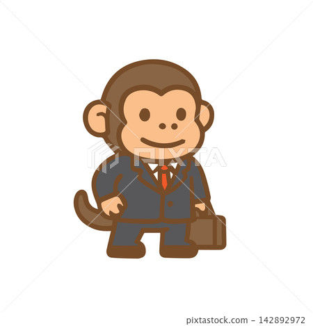 A cute monkey as a businessperson Cartoon Illustration A cute monkey as a businessperson Cartoon Illustration 142892972