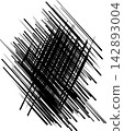 Hand-drawn crosshatch and random line abstract texture material 142893004
