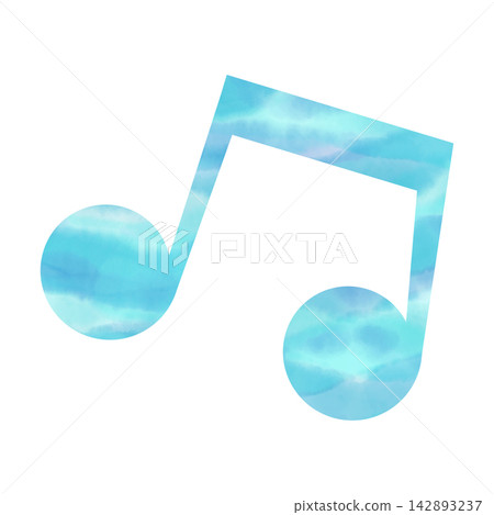 An illustration of a musical note icon with a beautiful watercolor pattern. An illustration of a musical note icon with a beautiful watercolor pattern. 142893237