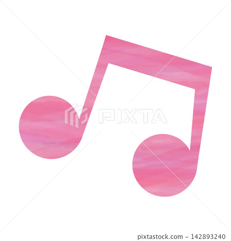 An illustration of a musical note icon with a beautiful watercolor pattern. An illustration of a musical note icon with a beautiful watercolor pattern. 142893240