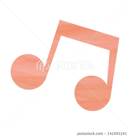 An illustration of a musical note icon with a beautiful watercolor pattern. An illustration of a musical note icon with a beautiful watercolor pattern. 142893241