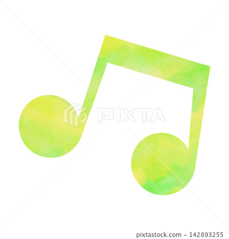 An illustration of a musical note icon with a beautiful watercolor pattern. An illustration of a musical note icon with a beautiful watercolor pattern. 142893255
