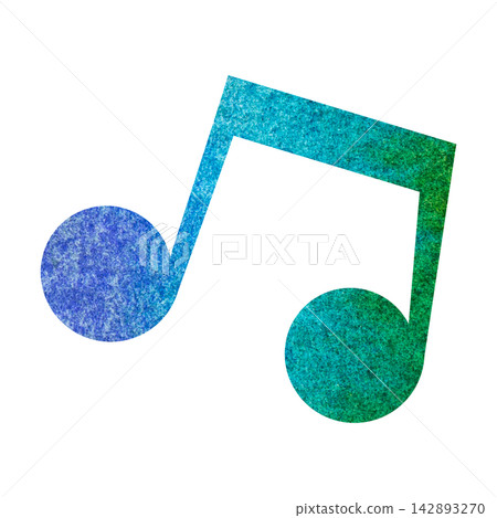 An illustration of a musical note icon with a beautiful watercolor pattern. An illustration of a musical note icon with a beautiful watercolor pattern. 142893270