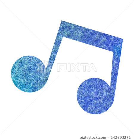 An illustration of a musical note icon with a beautiful watercolor pattern. An illustration of a musical note icon with a beautiful watercolor pattern. 142893271