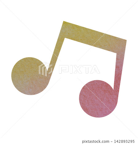 An illustration of a musical note icon with a beautiful watercolor pattern. An illustration of a musical note icon with a beautiful watercolor pattern. 142893295