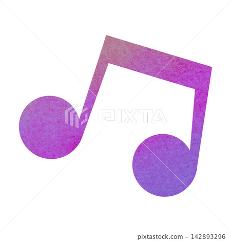 An illustration of a musical note icon with a beautiful watercolor pattern. An illustration of a musical note icon with a beautiful watercolor pattern. 142893296