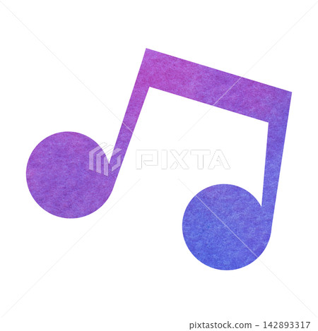 An illustration of a musical note icon with a beautiful watercolor pattern. An illustration of a musical note icon with a beautiful watercolor pattern. 142893317
