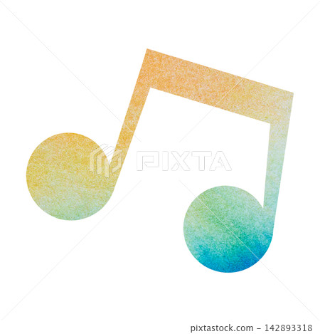 An illustration of a musical note icon with a beautiful watercolor pattern. An illustration of a musical note icon with a beautiful watercolor pattern. 142893318