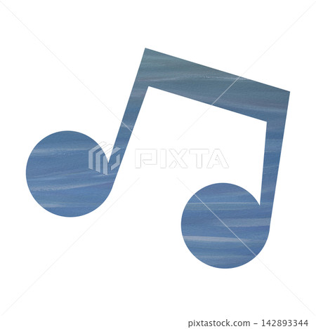 An illustration of a musical note icon with a beautiful watercolor pattern. An illustration of a musical note icon with a beautiful watercolor pattern. 142893344