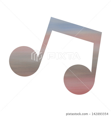 An illustration of a musical note icon with a beautiful watercolor pattern. An illustration of a musical note icon with a beautiful watercolor pattern. 142893354