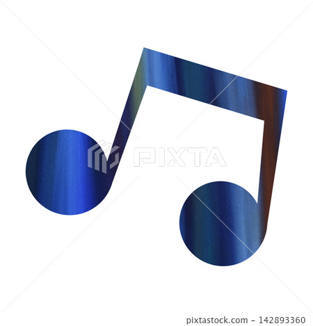 An illustration of a musical note icon with a beautiful watercolor pattern. An illustration of a musical note icon with a beautiful watercolor pattern. 142893360