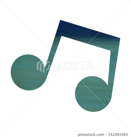 An illustration of a musical note icon with a beautiful watercolor pattern. An illustration of a musical note icon with a beautiful watercolor pattern. 142893363