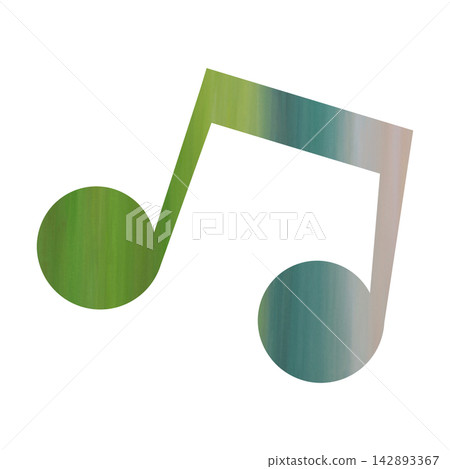 An illustration of a musical note icon with a beautiful watercolor pattern. An illustration of a musical note icon with a beautiful watercolor pattern. 142893367