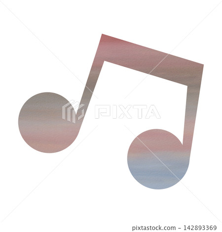 An illustration of a musical note icon with a beautiful watercolor pattern. An illustration of a musical note icon with a beautiful watercolor pattern. 142893369