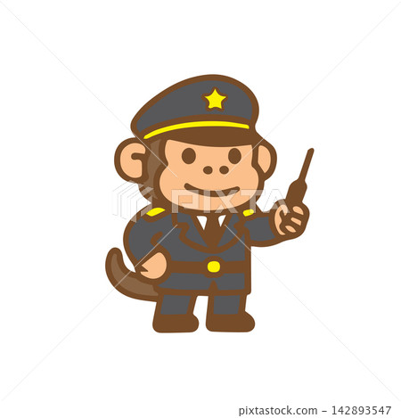 A cute monkey as a police officer Cartoon Illustration A cute monkey as a police officer Cartoon Illustration 142893547