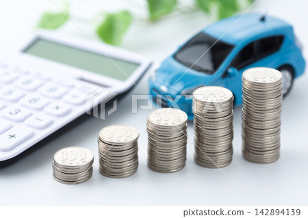 Car and money graph Car and money graph 142894139