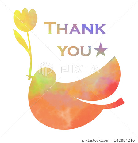 Beautiful watercolor pattern of thank you icon image illustration Beautiful watercolor pattern of thank you icon image illustration 142894210
