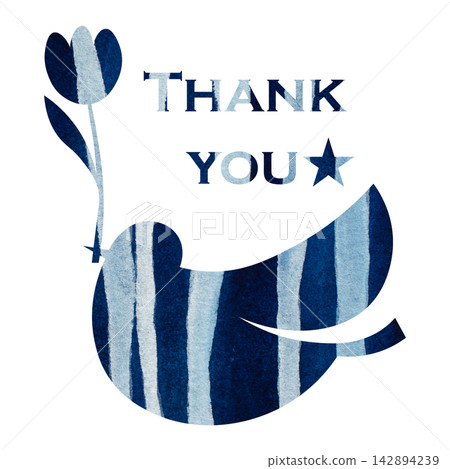 Beautiful watercolor pattern of thank you icon image illustration 142894239