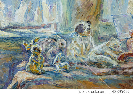 abstraction, oil painting abstraction, oil painting 142895092