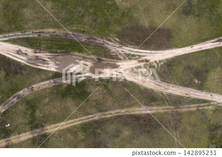 country road, view from above, aerial view country road, view from above, aerial view 142895231