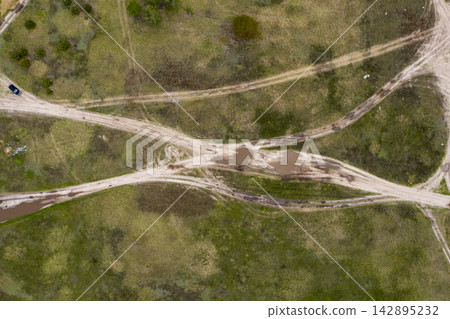 country road, view from above, aerial view country road, view from above, aerial view 142895232