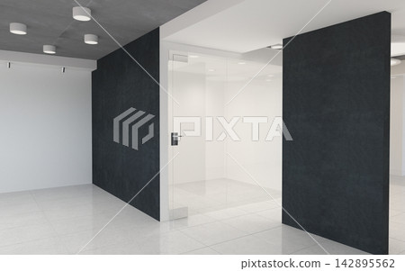 empty room, interior visualization, 3D illustration empty room, interior visualization, 3D illustration 142895562