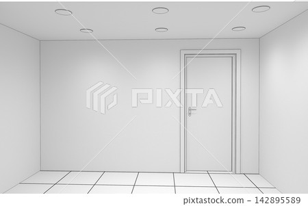 empty room, interior visualization, 3D illustration 142895589