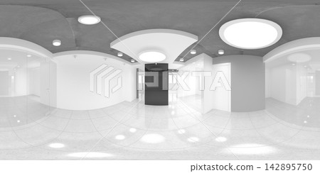spherical panorama of the interior, 3D illustration spherical panorama of the interior, 3D illustration 142895750