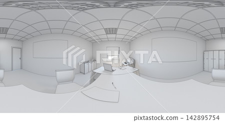 spherical panorama of the interior, 3D illustration spherical panorama of the interior, 3D illustration 142895754