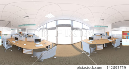 spherical panorama of the interior, 3D illustration spherical panorama of the interior, 3D illustration 142895759