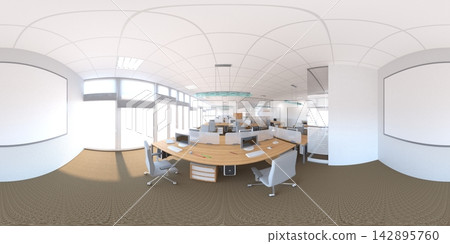 spherical panorama of the interior, 3D illustration spherical panorama of the interior, 3D illustration 142895760