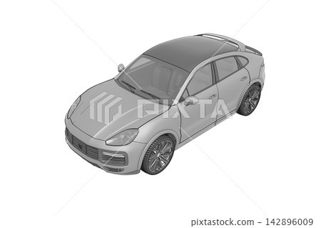 car isolated on transparent background, 3d illustration, cg render car isolated on transparent background, 3d illustration, cg render 142896009