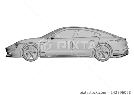 car isolated on transparent background, 3d illustration, cg render car isolated on transparent background, 3d illustration, cg render 142896038