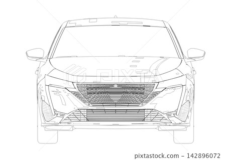 car outline drawing, sketch, contour image car outline drawing, sketch, contour image 142896072