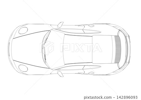 car outline drawing, sketch, contour image car outline drawing, sketch, contour image 142896093