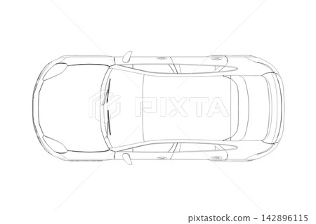 car outline drawing, sketch, contour image car outline drawing, sketch, contour image 142896115