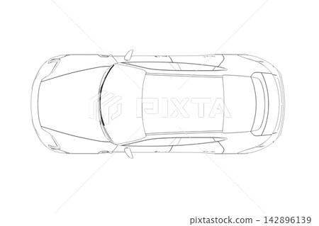 car outline drawing, sketch, contour image car outline drawing, sketch, contour image 142896139