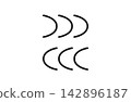 Set of 2 line art icons for fast forward and rewind. 142896187