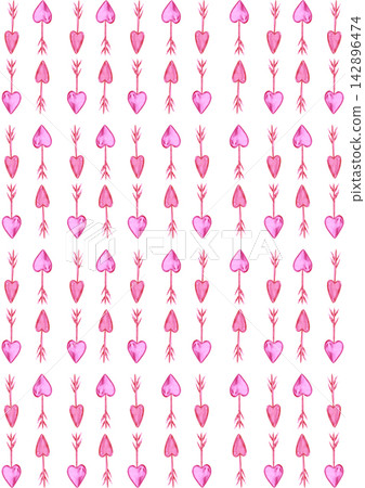 Hand drawn watercolor St. Valentine pink and red arrows poster. Illustration isolated on white background. Can be used for invitation, postcard scrapbook and other printed products Hand drawn watercolor St. Valentine pink and red arrows poster. Illustration isolated on white background. Can be used for invitation, postcard scrapbook and other printed products 142896474