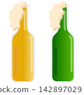 Retro linocut-style illustrations of craft beer and other items 142897029