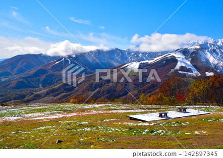秋季，白馬岩嶽山度假村，白馬山脈 142897345