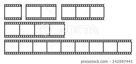Vintage film strip frames collection blank photographic negative border templates Vintage film strip frames collection blank photographic negative border templates 142897441