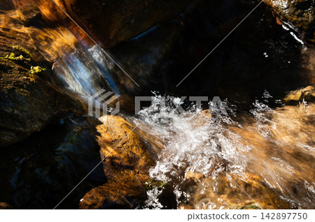 Water Flowing Over Rocks in Creek Water Flowing Over Rocks in Creek 142897750