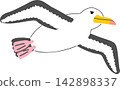 Vector illustration of an albatross flying in the sky Vector illustration of an albatross flying in the sky 142898337