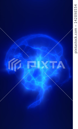 Blue glowing neural energy form floats on a dark background, suggesting futuristic science, plasma, consciousness, and digital biology. Blue glowing neural energy form floats on a dark background, suggesting futuristic science, plasma, consciousness, and digital biology. 142898554