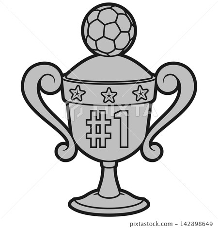 Soccer victory cup in grayscale 142898649