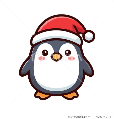 Adorable cartoon penguin vector mascot design, perfect for children's books and fun branding projects. 142898705